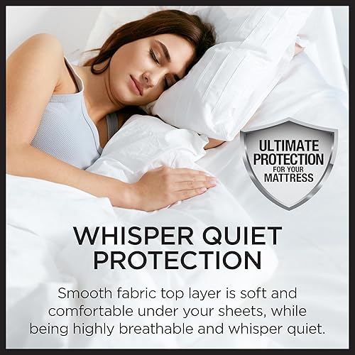 Miniatura 6 de Protect-A-Bed Essential - Protector de colchón matrimonial, 100% impermeable, protector de colchón de barrera de ácaros del polvo, transpirable y