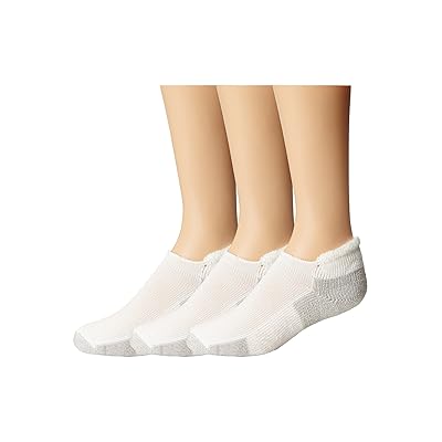 Thorlos Running Rolltop 3 Pair Pack No Show Socks Shoes White/Platinum