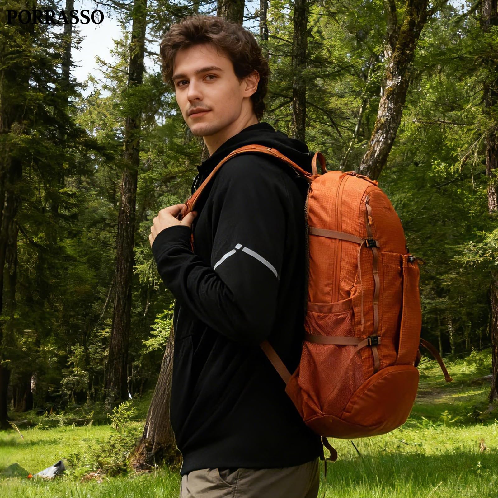 Zaino Pieghevole Zaino 20 L Leggero Impermeabile Zaini Hiking Backpack per Donna Uomo Campeggio Trekking Colore Caramello