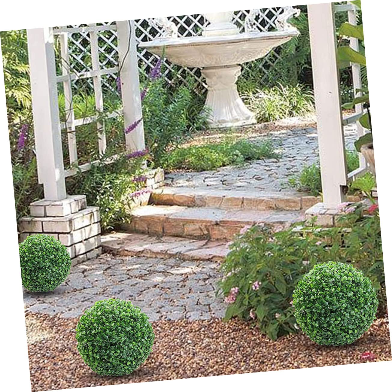 Beavorty Artificial Grass Ball Hanging Pendant Faux Greenery Topiary Sphere for Mall Decor Indoor Outdoor Ceiling Ornament No Maintenance Required for Weddings and Events