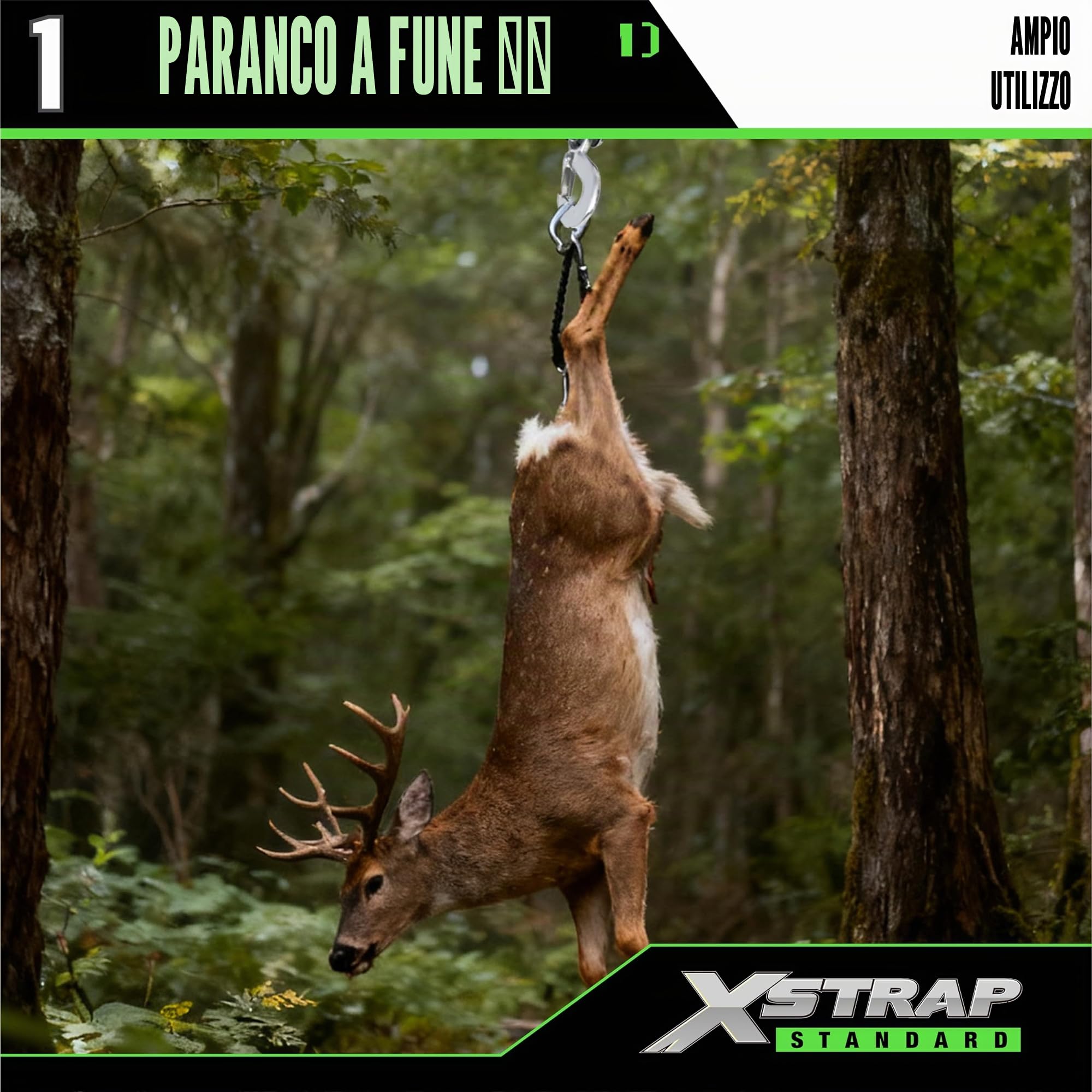 XSTRAP - Paranco a corda da 15,2 m, con sistema di puleggia per sollevare oggetti pesanti, resistenza alla rottura di 907,2 kg, con 2 anelli morbidi (nero)