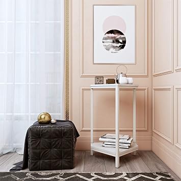 CosmoLiving Scarlett End Table Set, White Marble