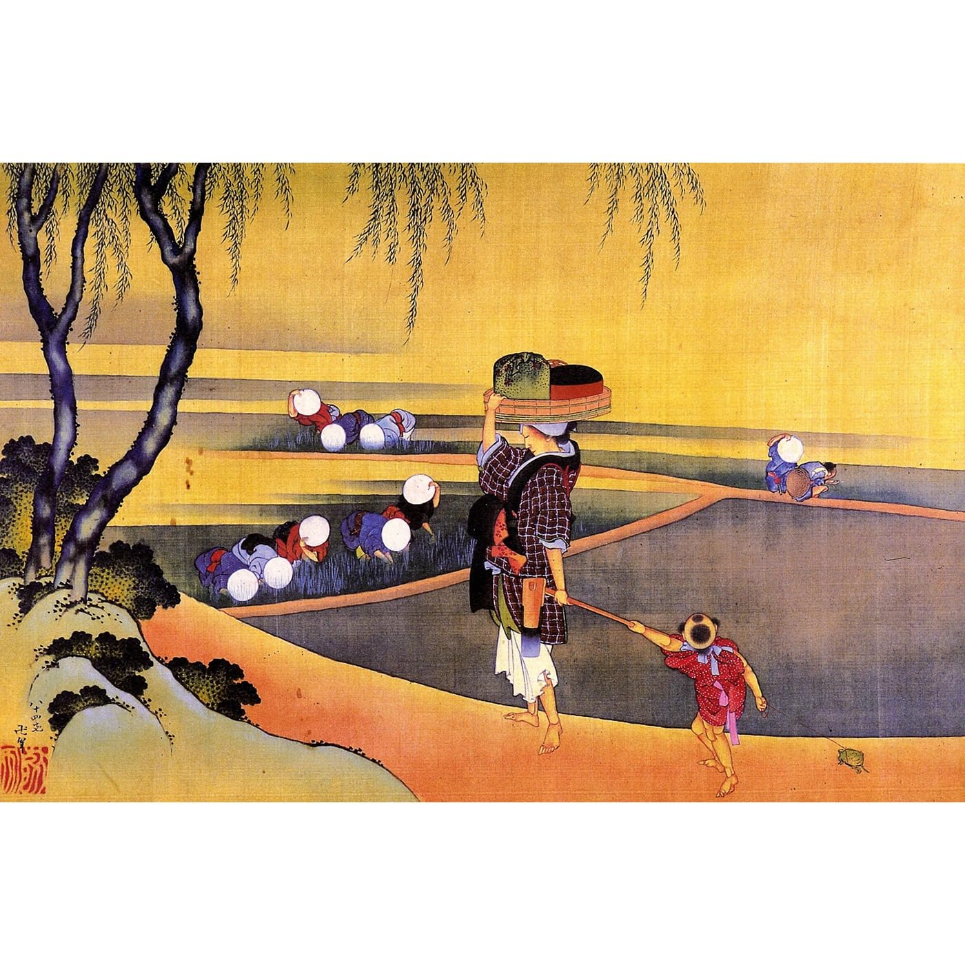 Impression giclée de qualité musée Hokusai sur toile grand format 101x127 cm