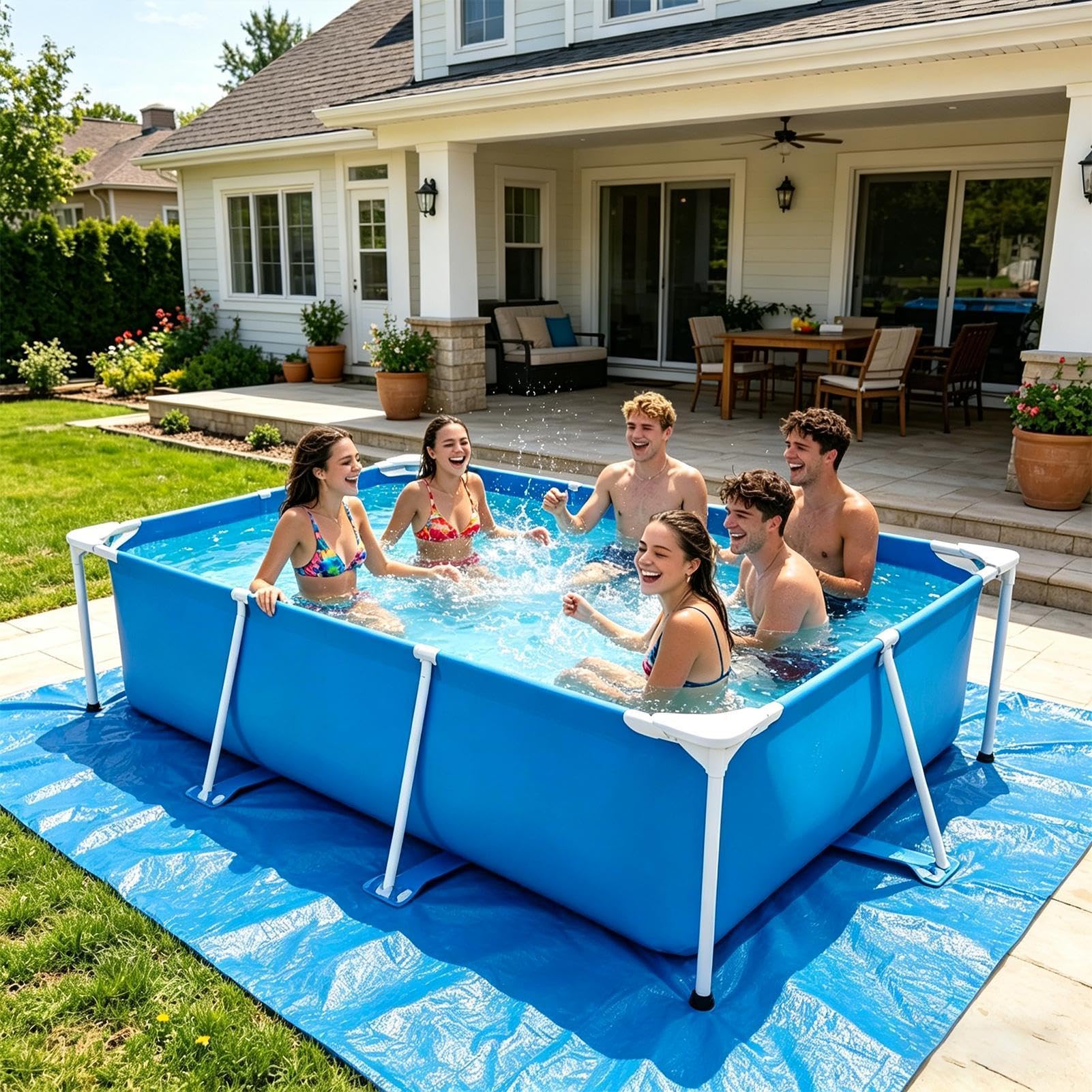 Tappeto Sotto Piscina Telone Protettivo Antistrappo | Cuscino Ammortizzante Piscina Telo Protettivo Per Manutenzione, Protezione, Conservazione, Prolungamento Vita, Uso Domestico
