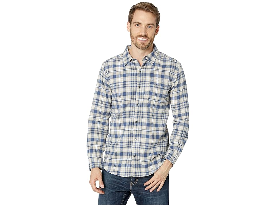 

Columbia Boulder Ridge Long Sleeve Flannel (Dark Mountain Mini Check) Men's Long Sleeve Button Up, Multi