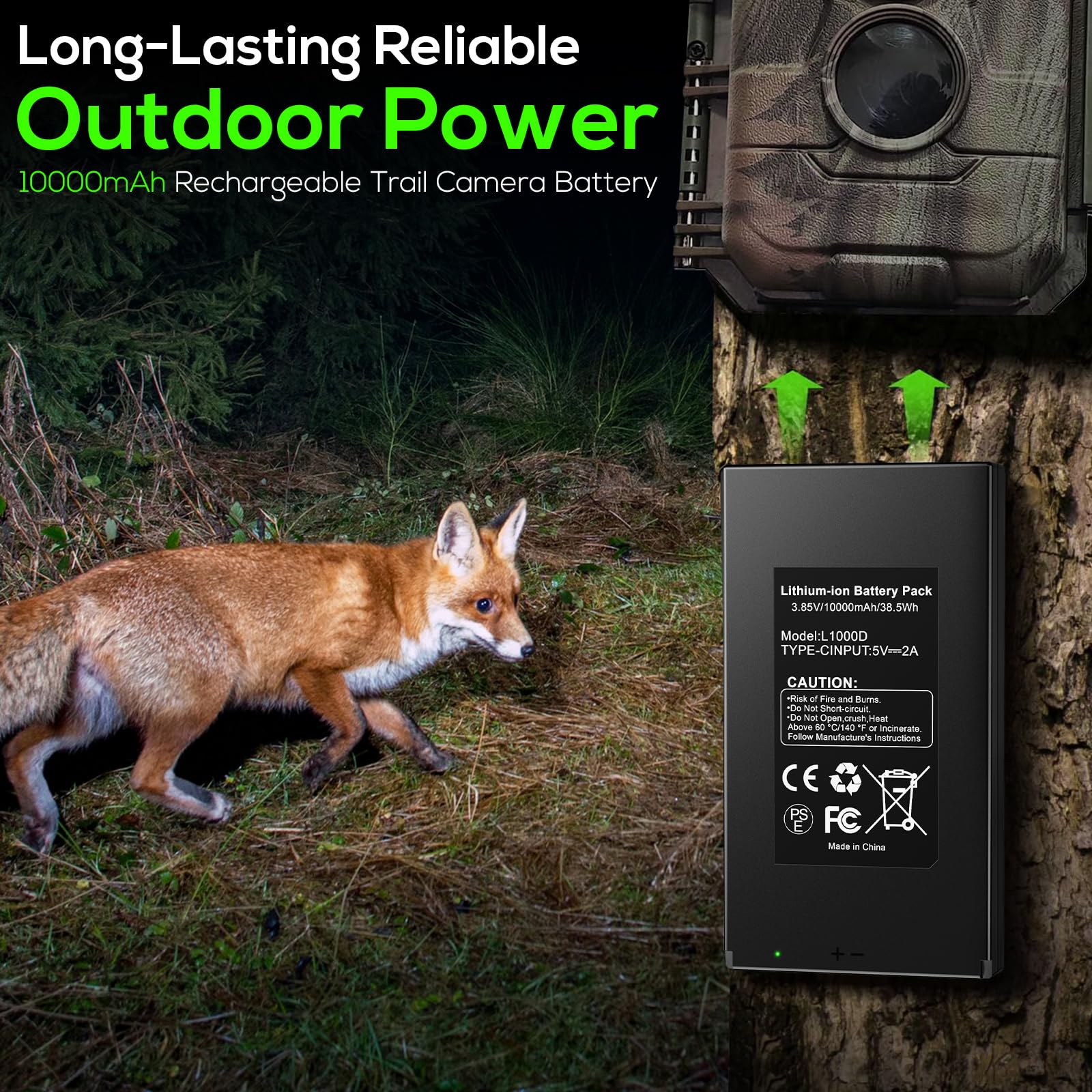 10Ah Batería Compatible con GardePro Modelos Cámara Vigilancia:E6P,E6PCF | 2 pack Batería compatible con GardePro E6PMB, E8P, E8PWF, E8PMB, X60P y X60PMB,Meidase P200P,P300 Pro,S970 Pro Cámara