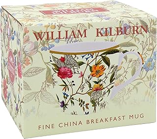 The Leonardo Collection William Kilburn Kilburn Breakfast Mug for Home & Kitchen | Stylish Ceramic Mugs for Tea & Coffee | Lovely Cup Set for Mens Gifts & Birthday Gifts for Women