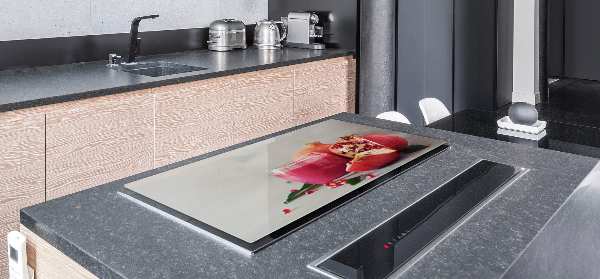 Cubre vitrocerámica para cerámicas de grandes dimensiones o tabla de cortar de cristal templado – UNA PIEZA (80 x 52 cm) o DOS PIEZAS (40 x 52 cm) Bebidas y Bebidas de la Serie DD11