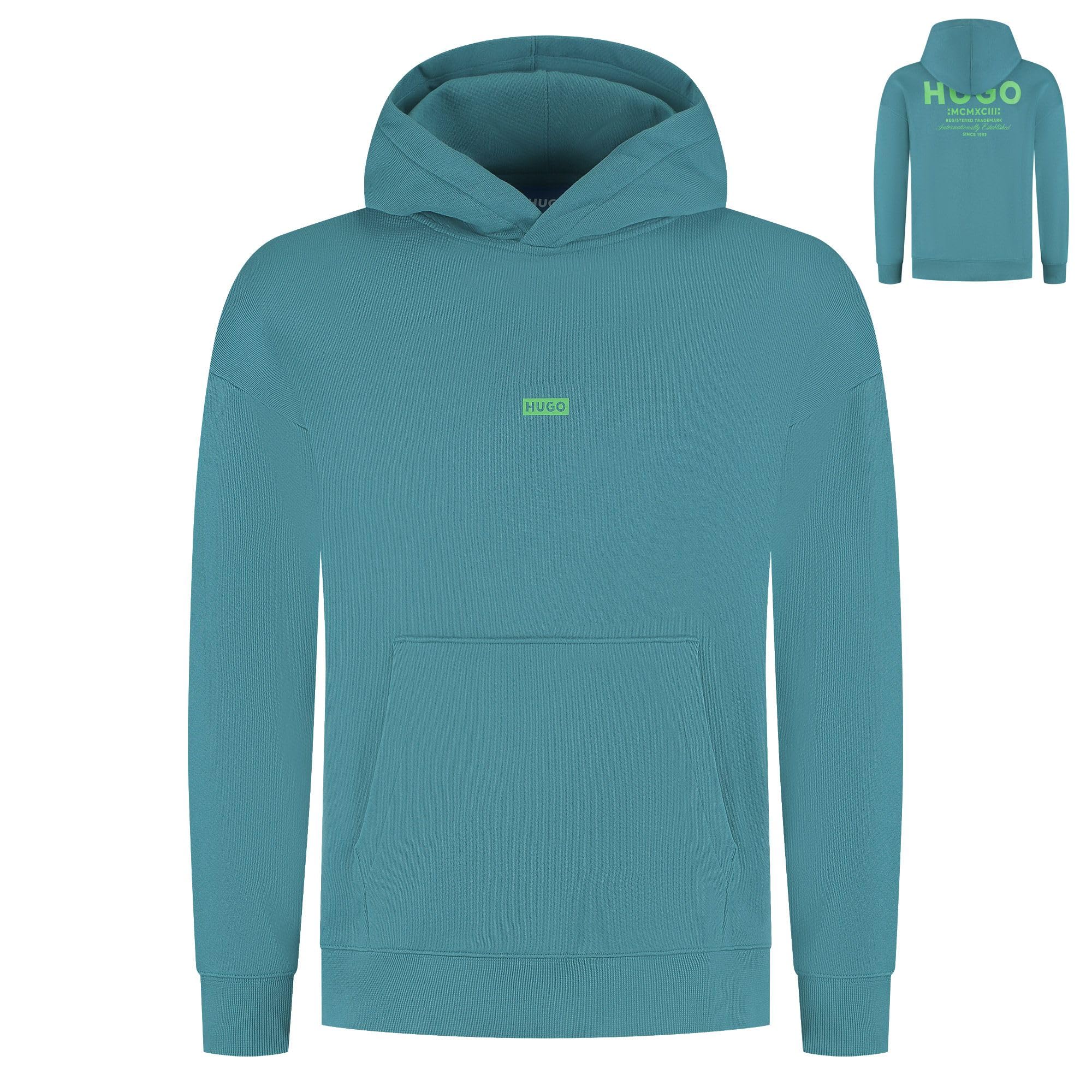 HUGO Men's Nazardo 10257685 01 Sweatshirt, Turquoise/Aqua 449, XL