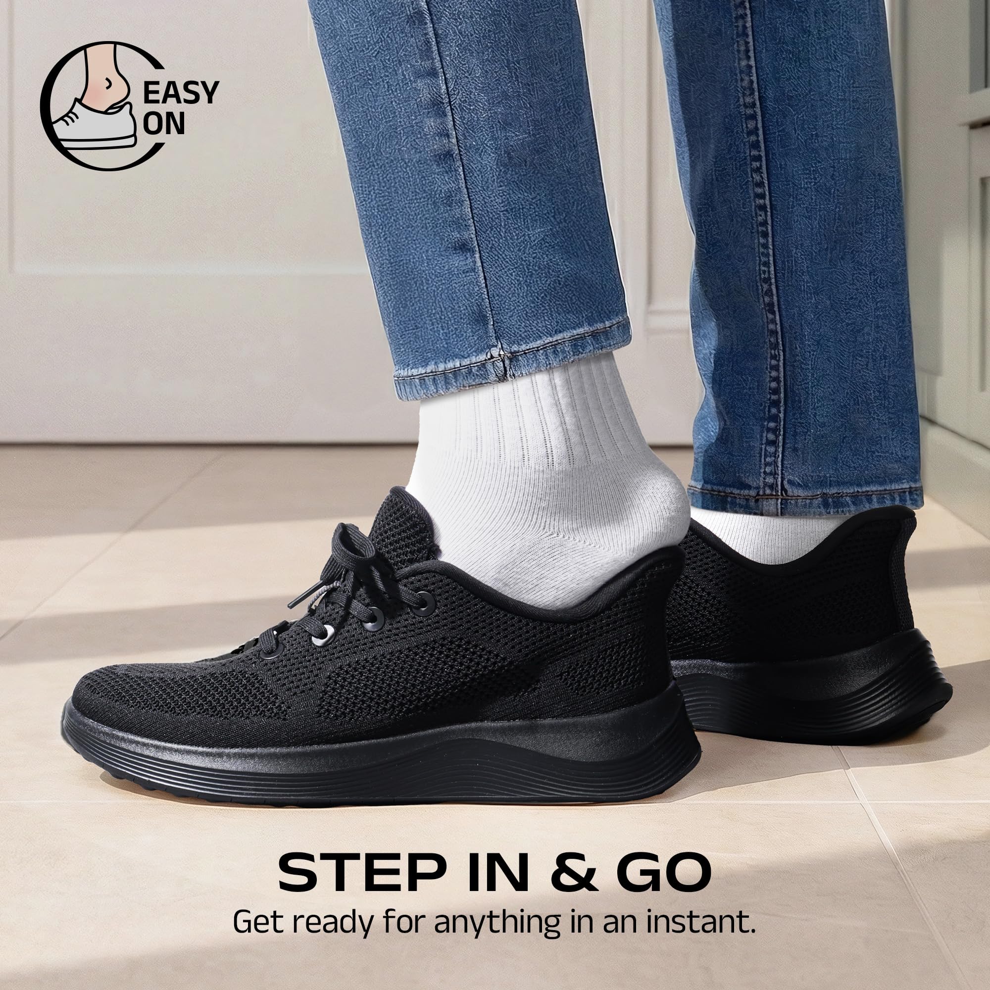 Bruno Marc Men's Hands Free Slip on Rommy Toe Walking Shoes Lightweight Breathable Comfortable Casual Sneakers - 5