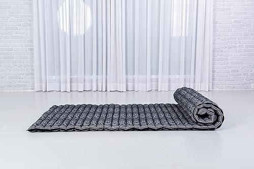 Miniatura 5 de Leewadee - Colchón plegable - Futón japonés enrollable -Alfombra de tatami triple pliegue - Cama de piso para invitados - Colchón de camping -