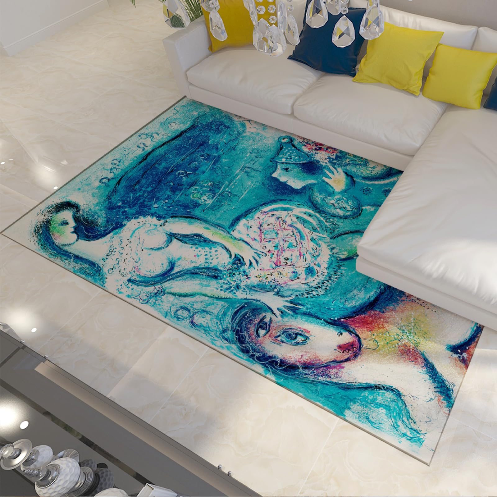 Tapis de sol style Chagall pour balcon et patio Le Cirque