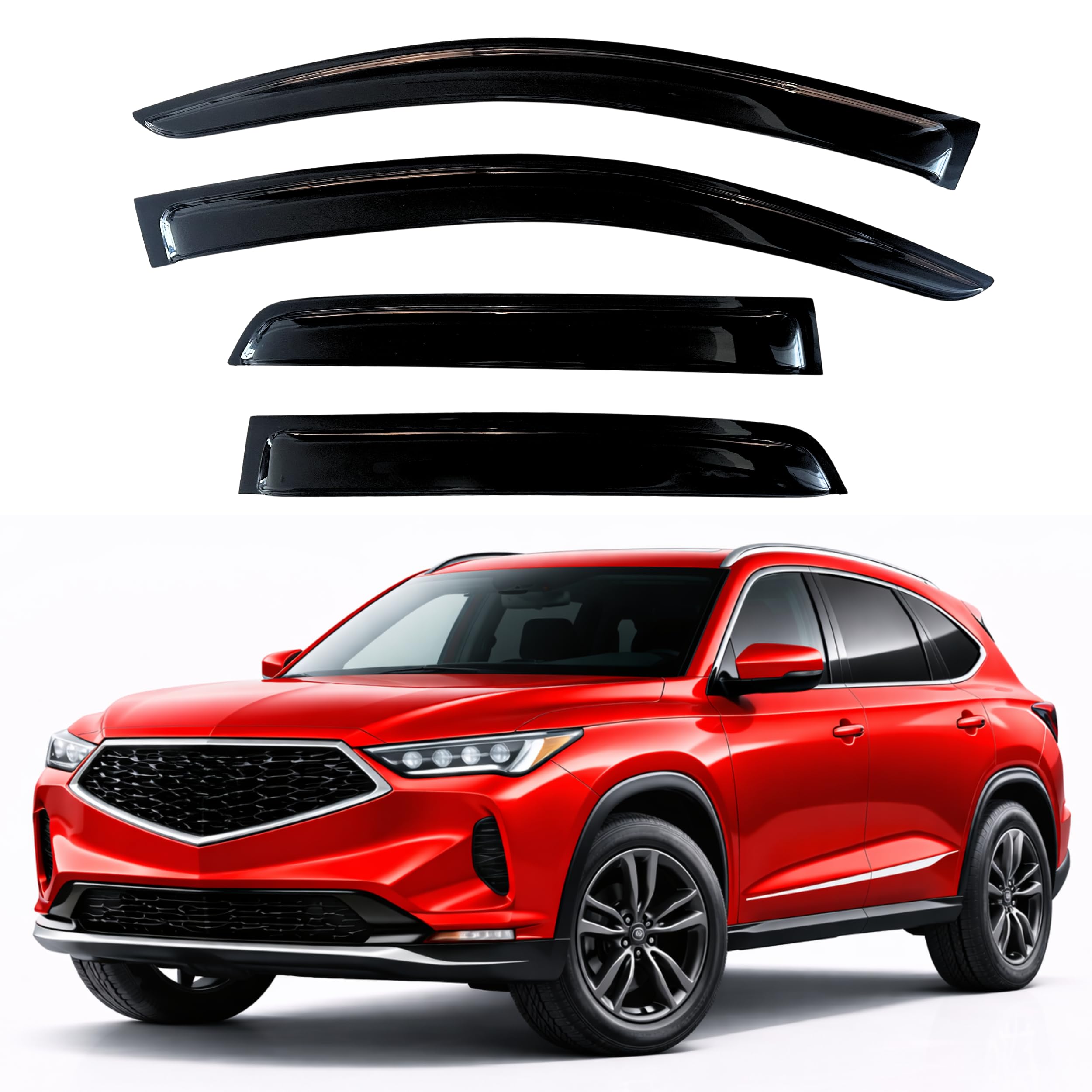 KPY Rain Guards Fit for 2022-2026 Acura MDX, Out-Channel Window Visors Vent Wind Deflectors 4PC, Car Accessories for 22-26 Acura MDX