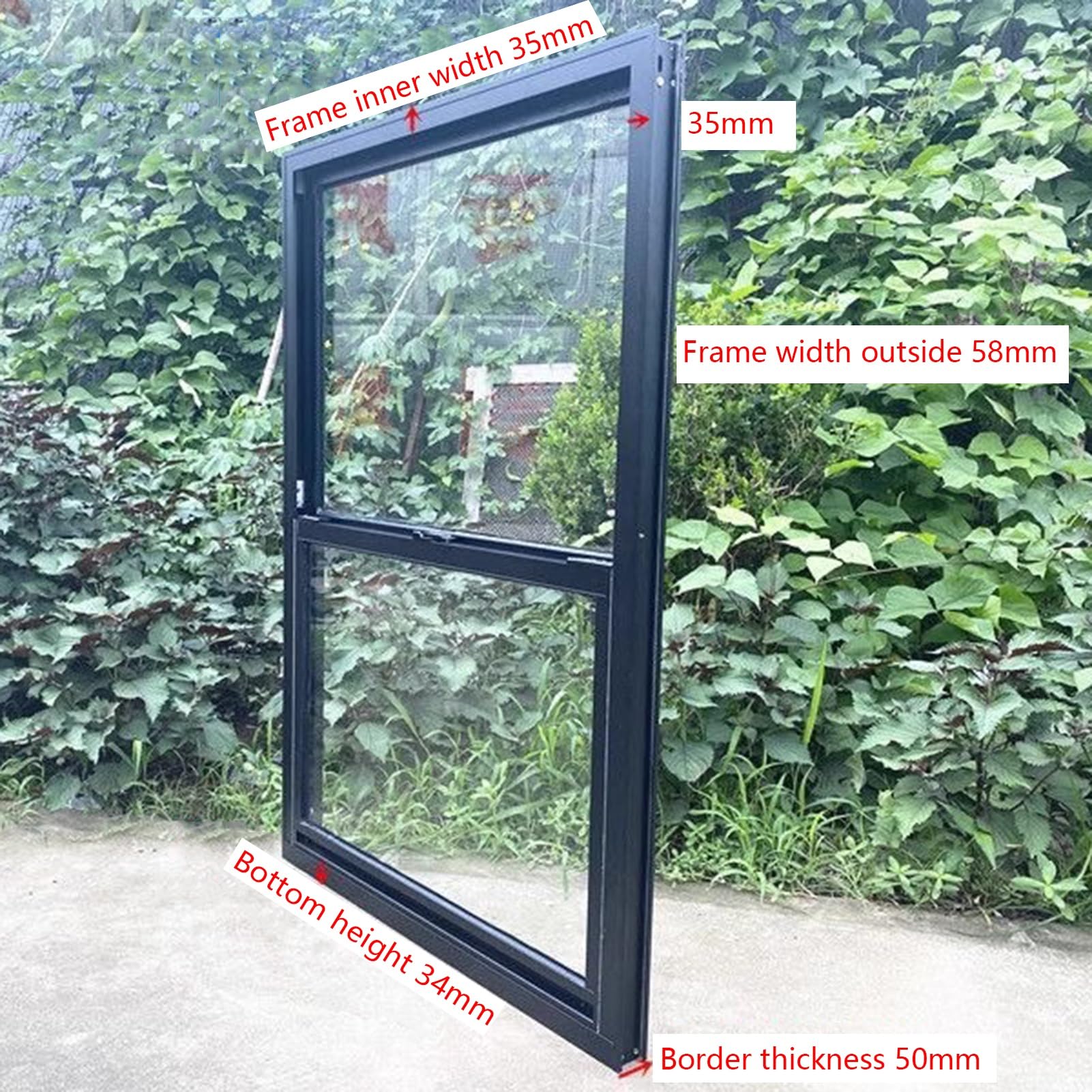 Schiebefenster Aus Gehärtetem Aluminium, Einfach Aufgehängtes Schuppenfenster, Einfach Zu Montieren, Flächenbündig Montierte Schiebefenster Mit Griff(Weiß,50x130cm)