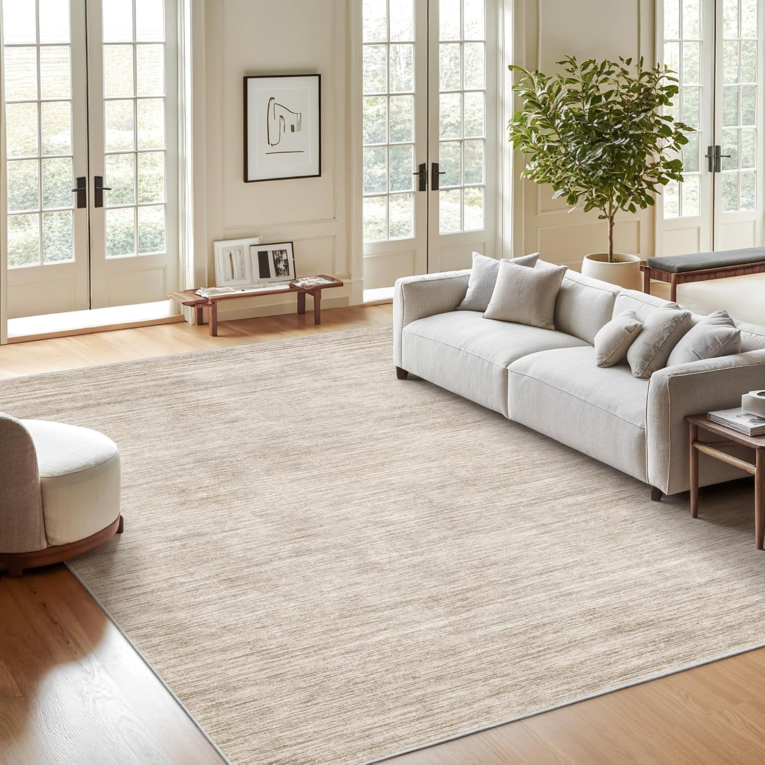 Tappeto Salotto Grandi 200 x 250 cm Tappeti Antiscivolo Morbido Pelo Corto Tappeti per camera da letto soggiorno casa ufficio Modern Abstract Gray Beige Brown White Green