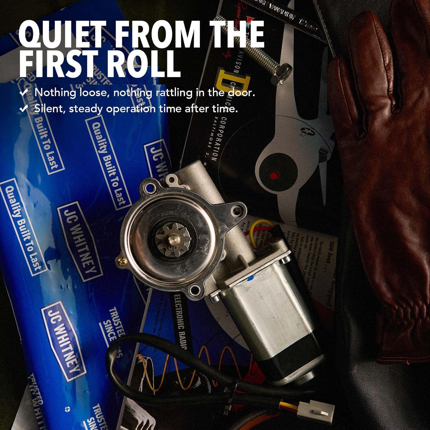 JC Whitney JFBAJCWWM00060 Front or Rear Right Power Window Regulator Motor - Compatible with Ford F-150 F-250 F-350 Bronco 92-95, Thunderbird 89-97, Cougar 90-95, Lincoln Mark VIII 93-96