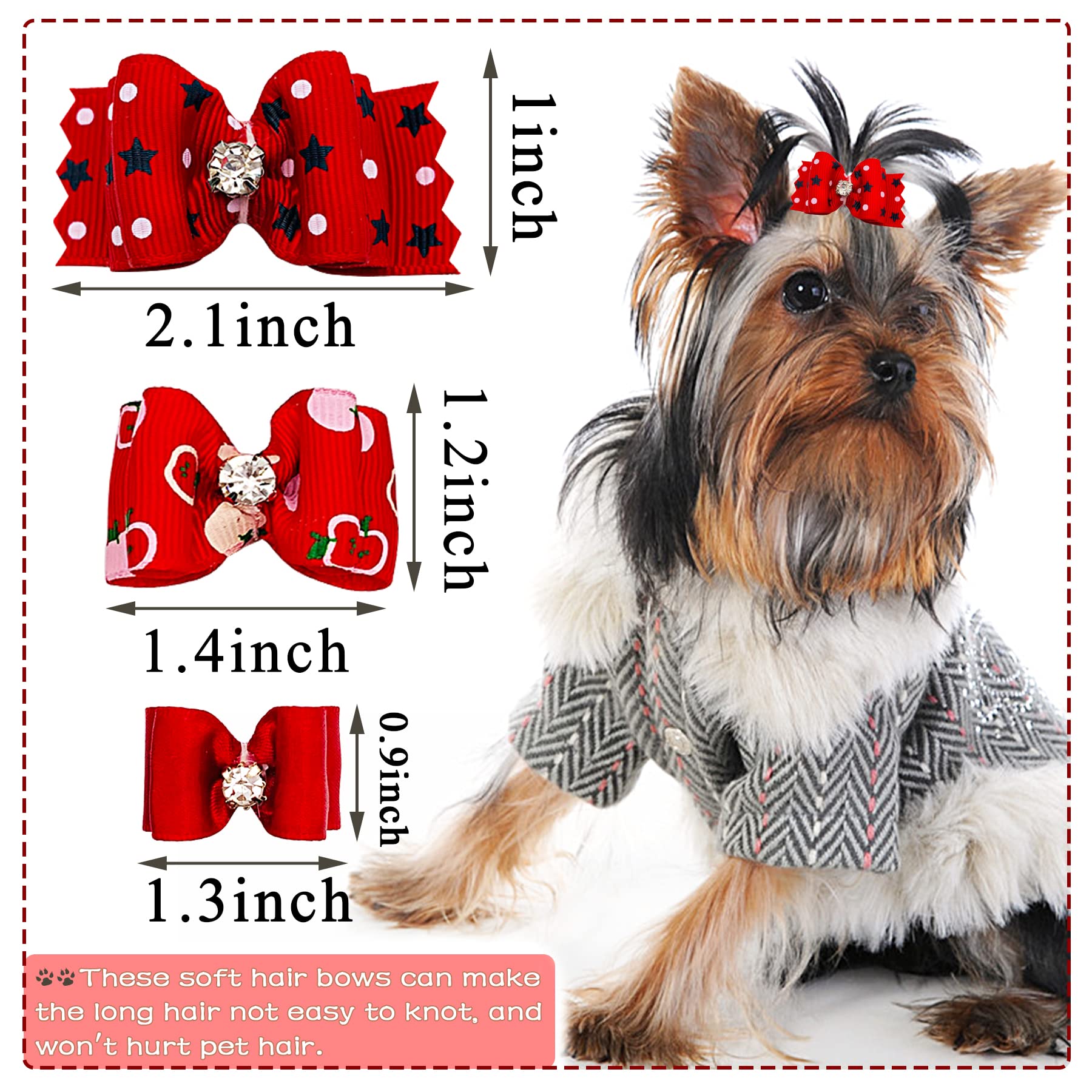 Mini-Hundeschleifen Mit Gummiband – 60 Stück (30 Paar), Bunt, Für Kleine Hunde & Welpen