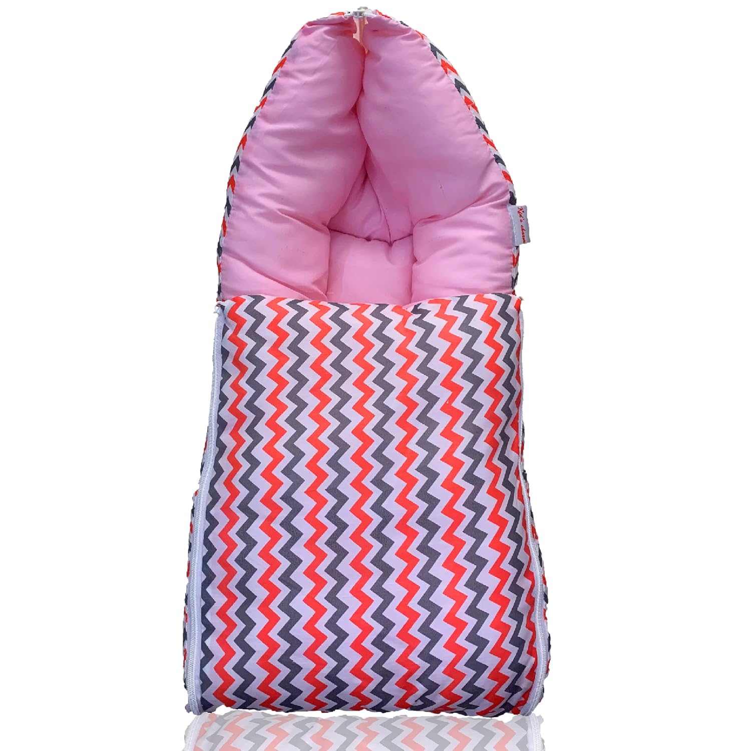 Kid's Charm MegaZigzag 3 in 1 Baby's Cotton Bed Cum Carry Bed Printed