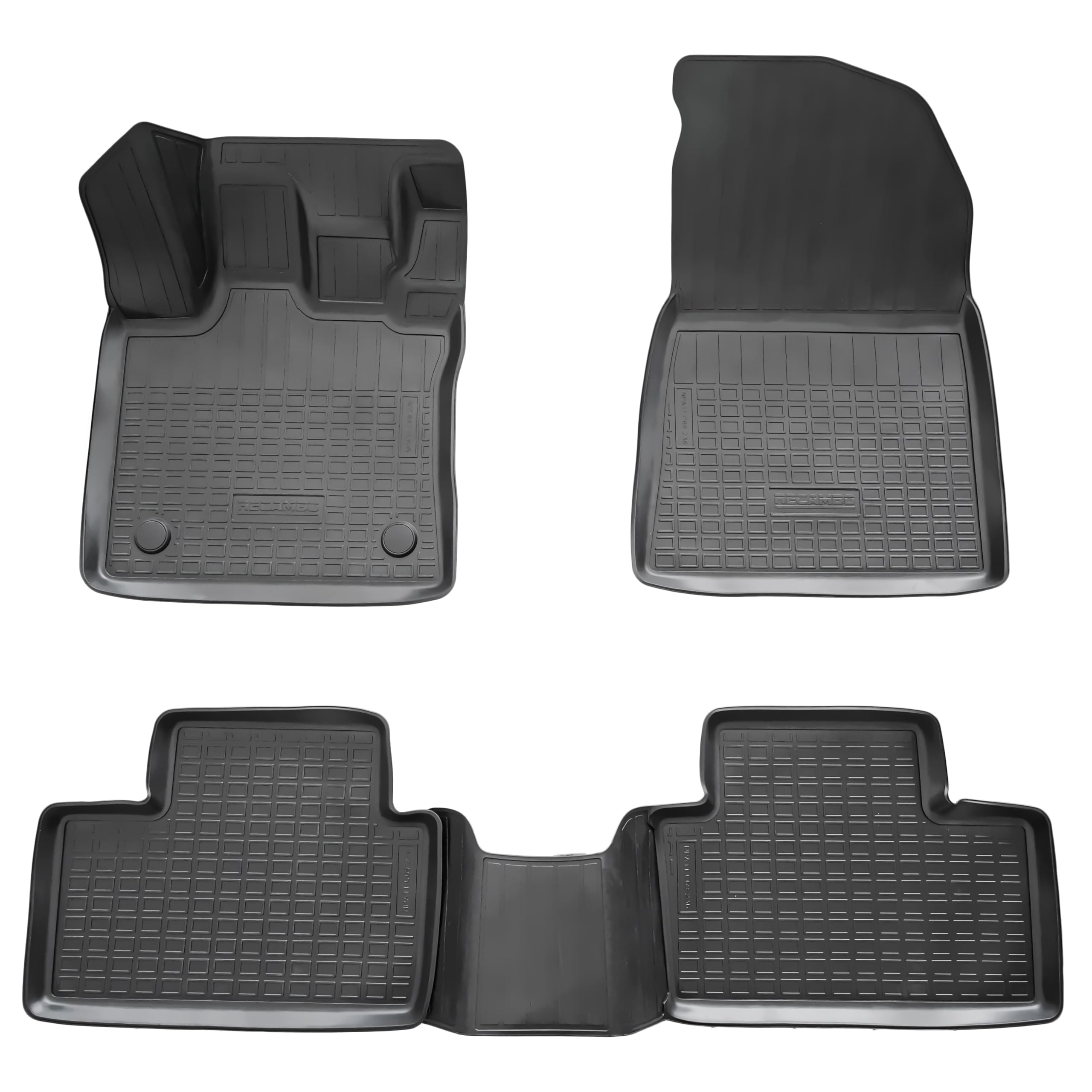 RECAMBO Zestaw dywaników gumowych 3D pasujących do Renault Captur II, rok produkcji od 2019, dokładnie dopasowane dywaniki samochodowe z wysoką krawędzią 3D, antypoślizgowe, bezzapachowe, odporne na