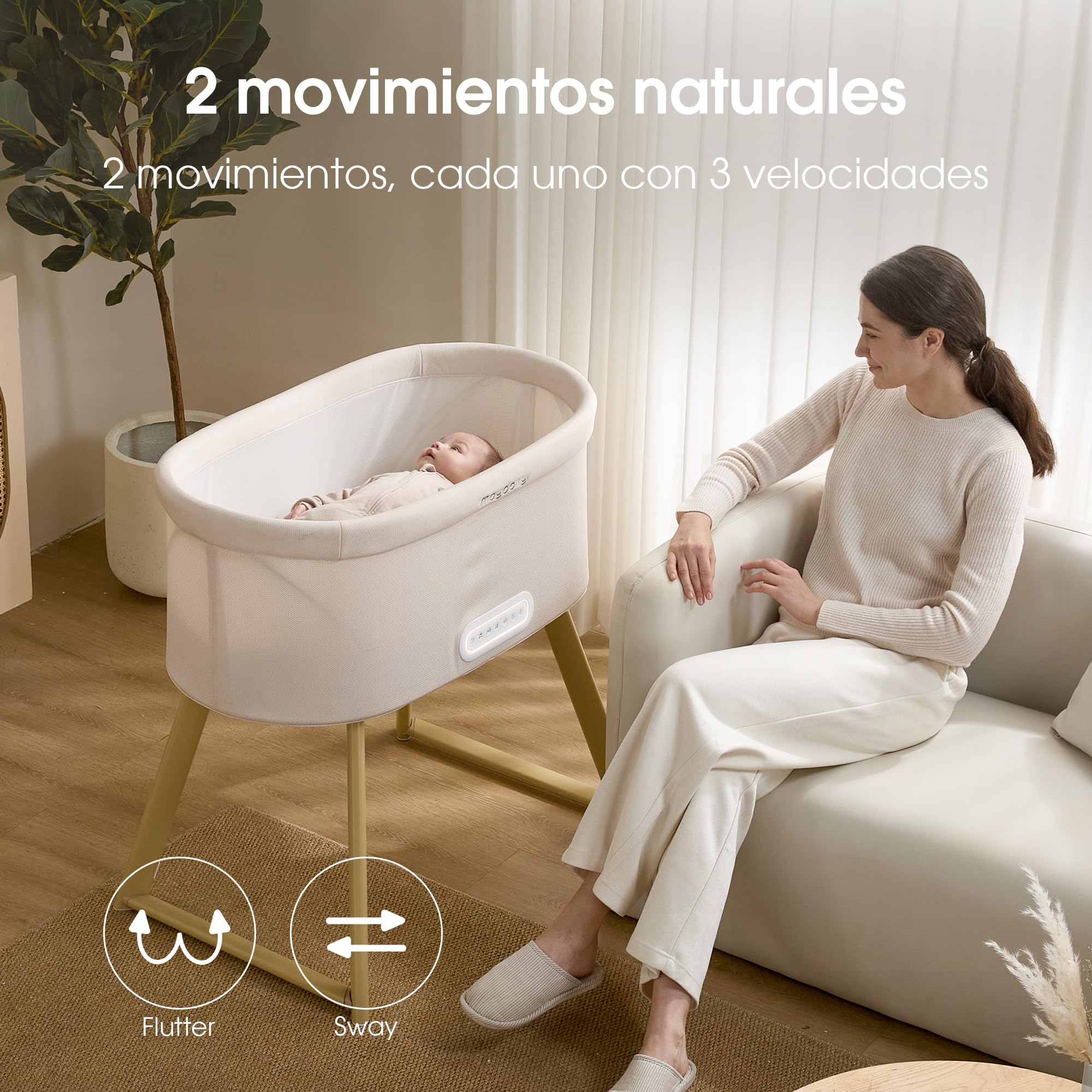 Maydolly Cuna eléctrica - Minicuna colecho bebé para Cama de Matrimonio