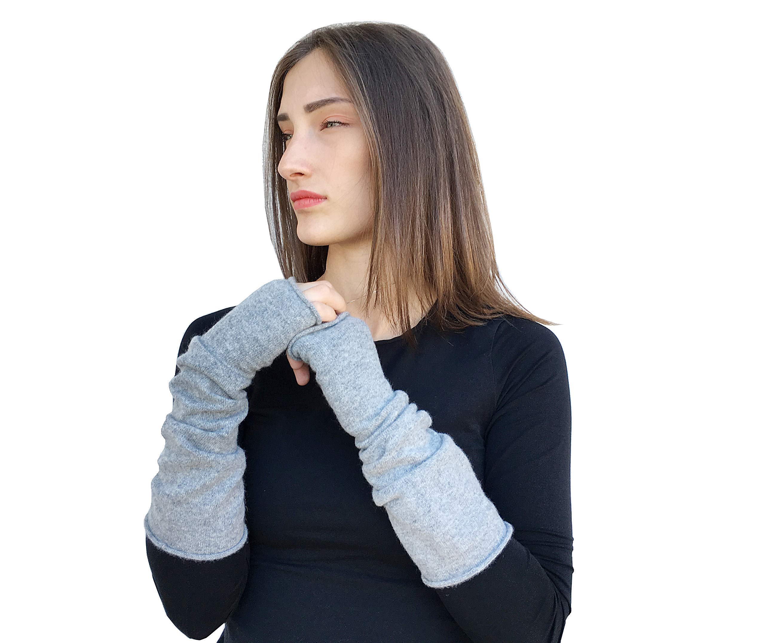 Guanti Ragazza Donna Caldi Invernali Cachemire Grigio