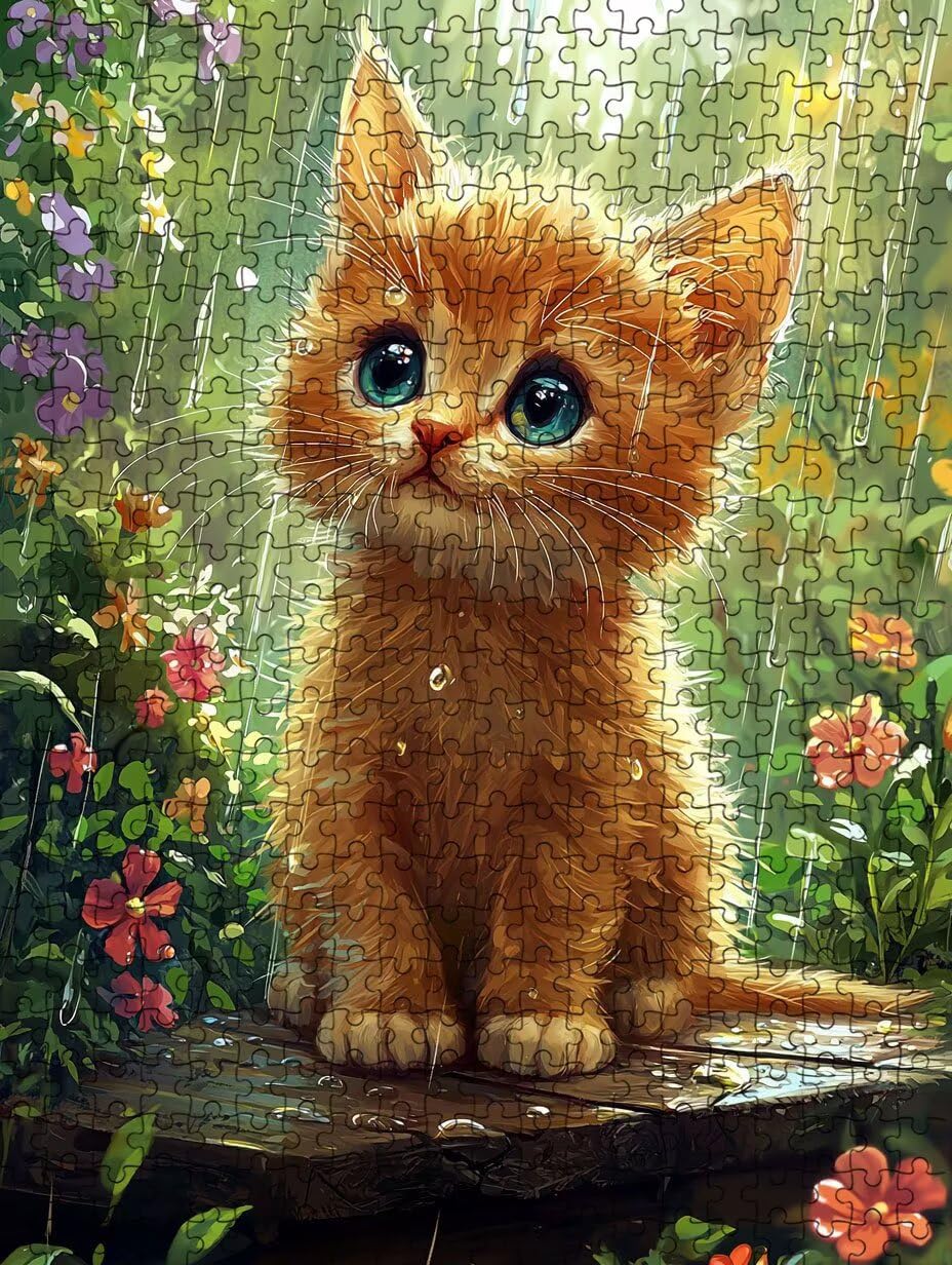 Regen Katze Puzzle 6000 Teile, Klassische Puzzles, Geschicklichkeitsspiel Puzzle für Erwachsene, Puzzlespiele für Die Ganze Familie, Mit Schöner Verpackung, Dekoration Puzzles DX0YL3-917