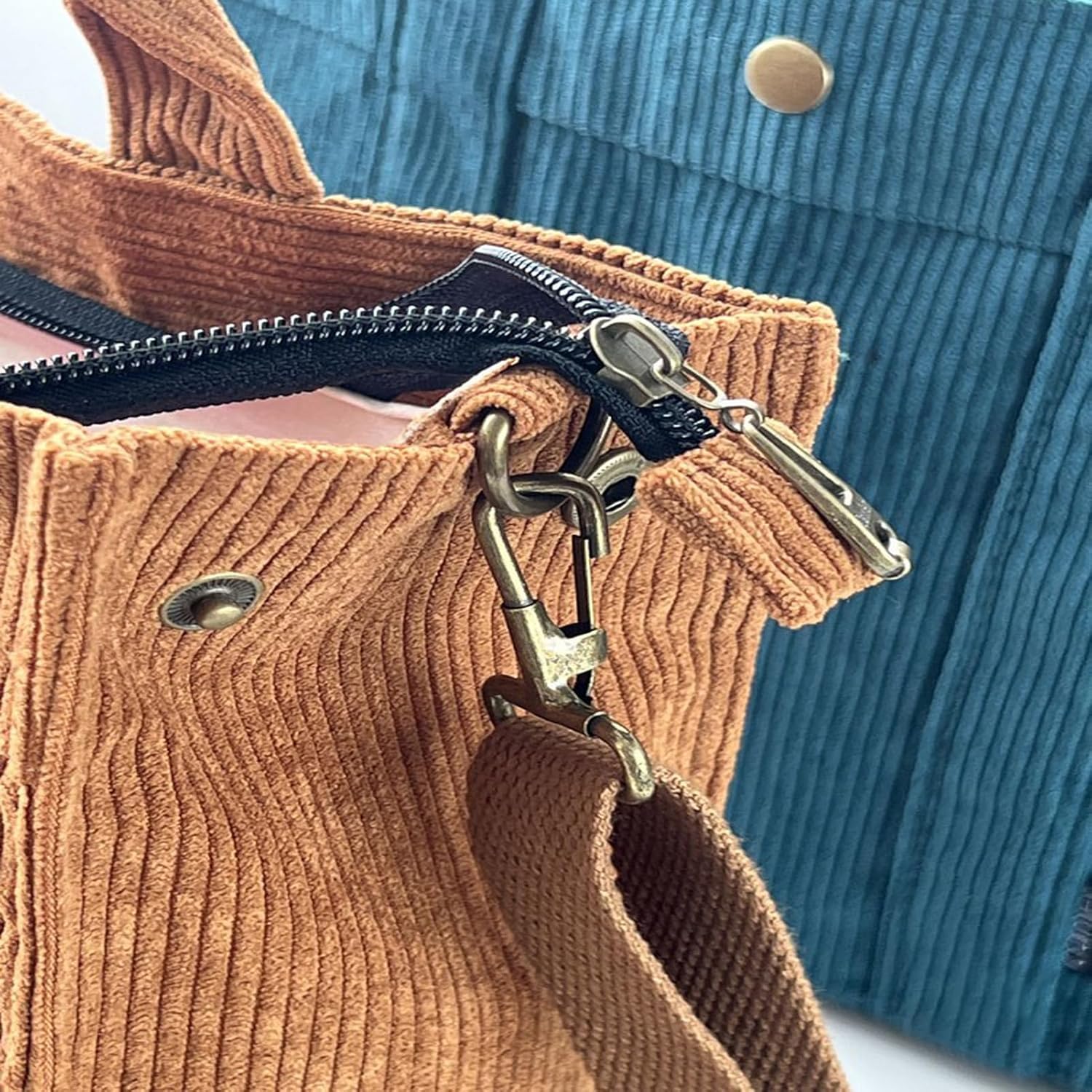 Corduroy Tote Bag Large Women Daily Oversized Corduroy Handle Winter Beach Bag Shopping Shoulder Casual Corduroy Crossbody - Image 5