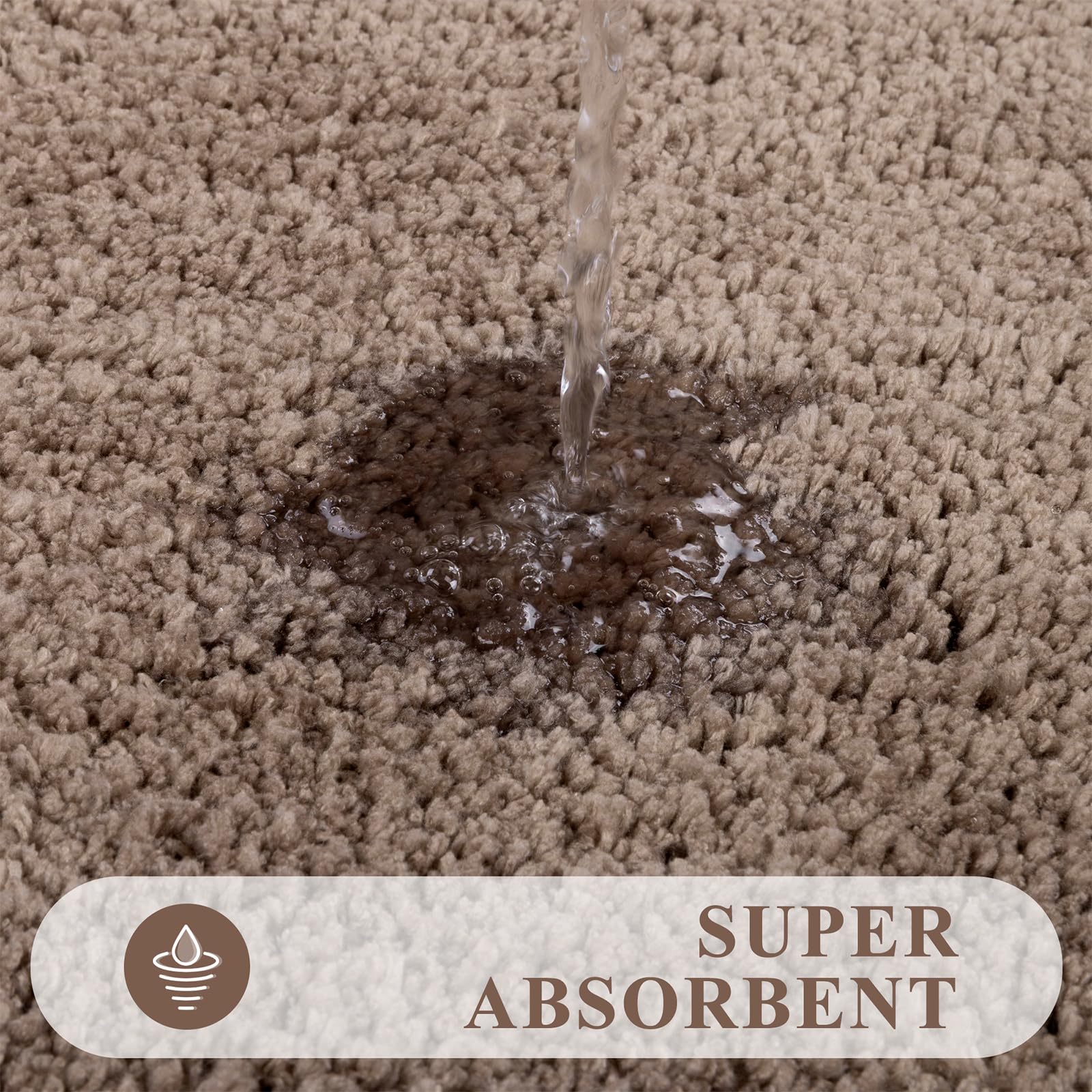 Pauwer Set di tappeti da bagno 3 pezzi tappeti da bagno doccia con contorno a forma di U tappetino da bagno assorbente in microfibra tappetini da bagno antiscivolo lavabili in lavatrice set di