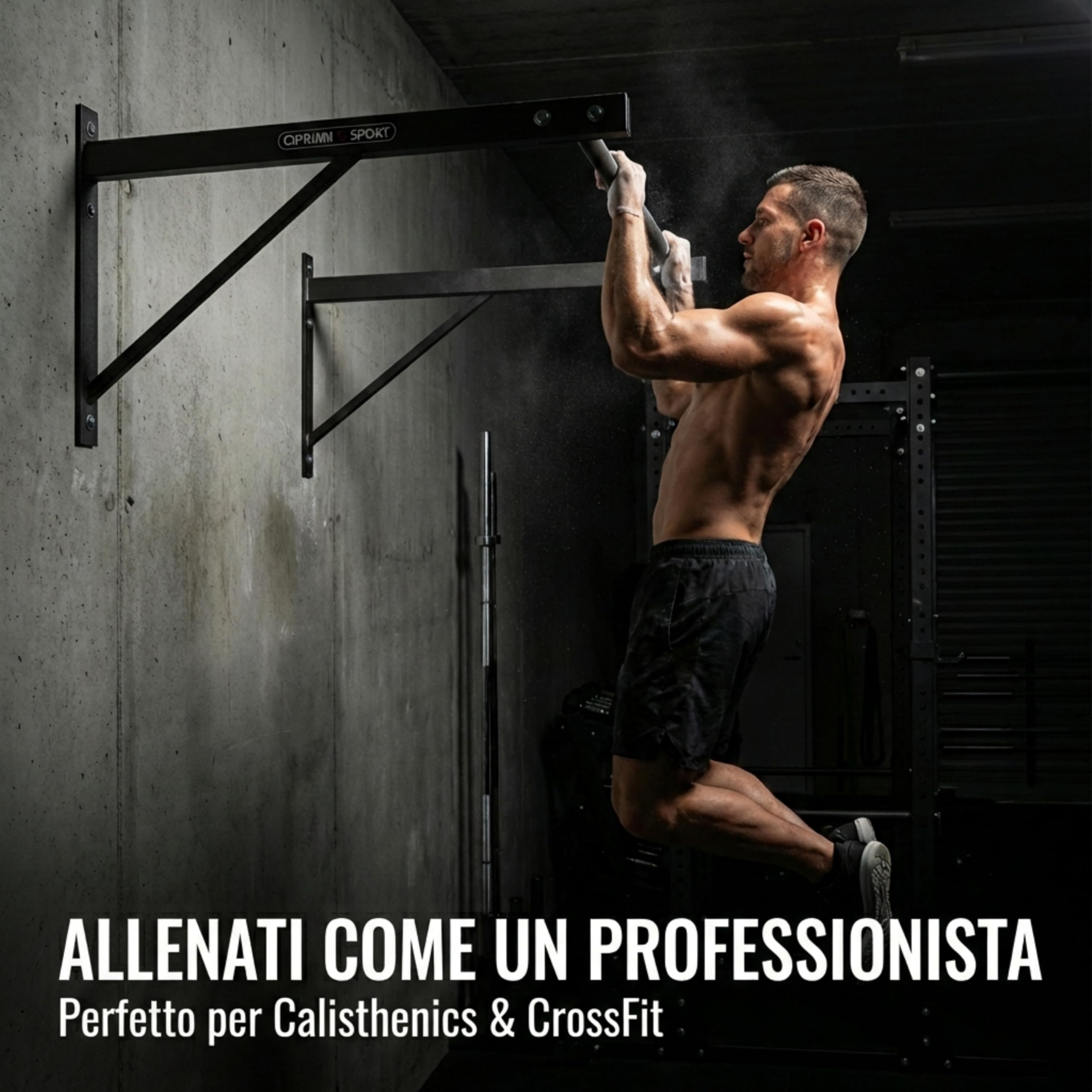 Cipriani sport - Barra Trazioni a Muro Gym Wall Bars -Kit di Fissaggio incluso | Professionale per Muscle Up, Pull Up - per Calisthenics, Bodybuilding - Robusta e Sicura