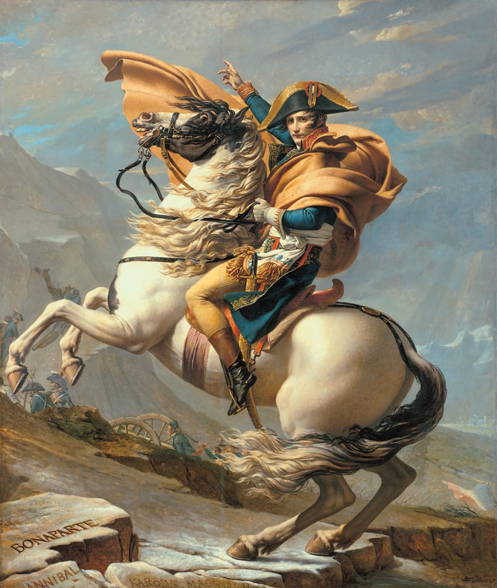 SERENDIPITP Abstract Painting Mural Print Picture Wall Decor Painting Napoleon Crossing the Alps At the St Bernard Pass by Jacques Louis David Vintage Wall Artwork for Home Decor 60x90cm