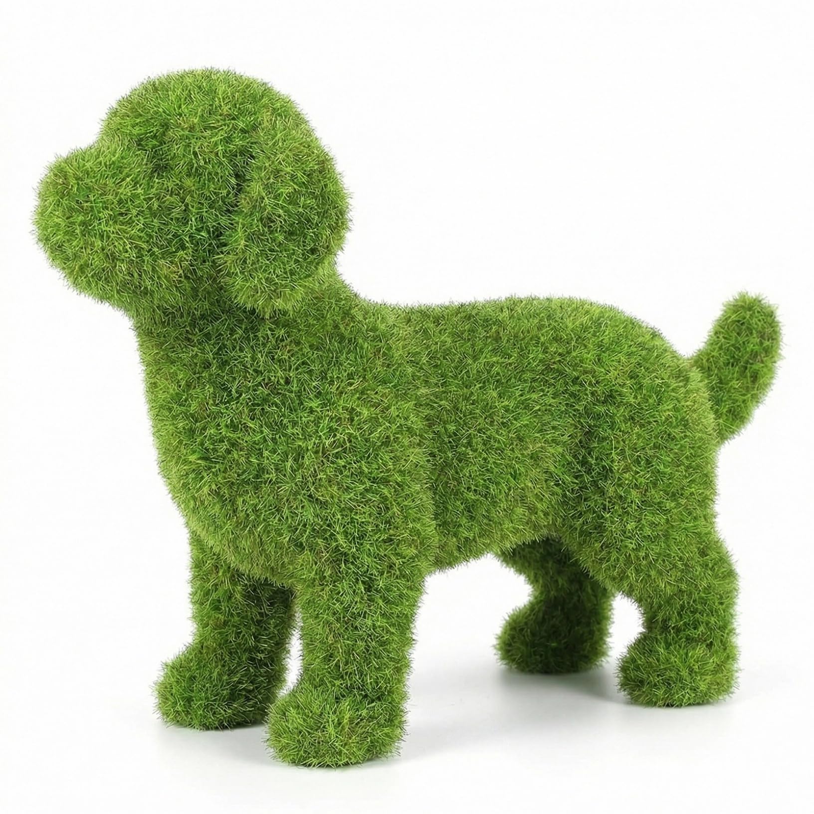 Faroby Dog Topiary Flocking Dog Figurines European Style Outdoor Ornament Realistic Garden