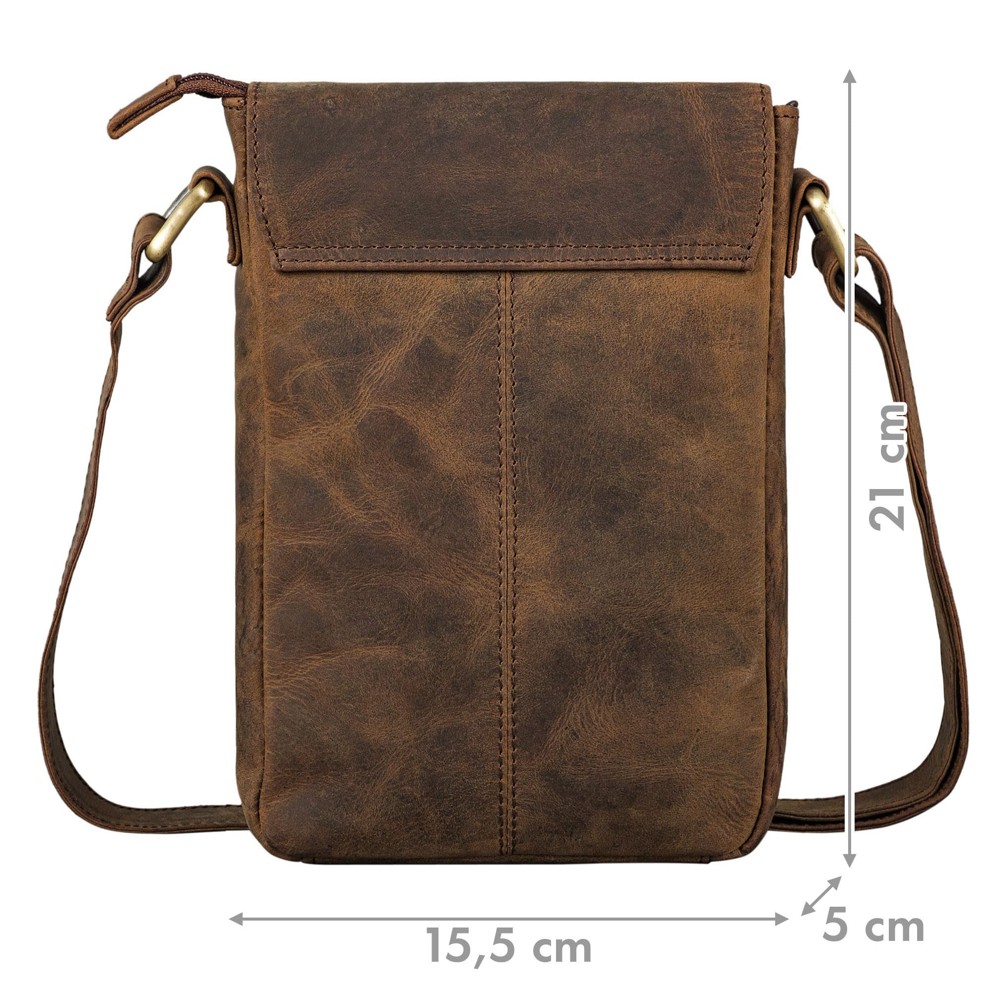 ROYALZ 'Louisiana' borsello tracolla in pelle per uomo piccola borsa vero cuoio stil vintage massaner elegante mini