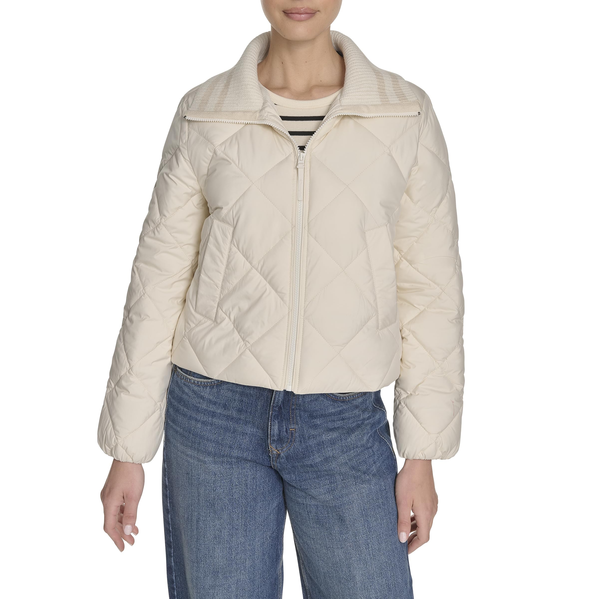 Women's Diamond Quilted Shawl Collar Jacket
