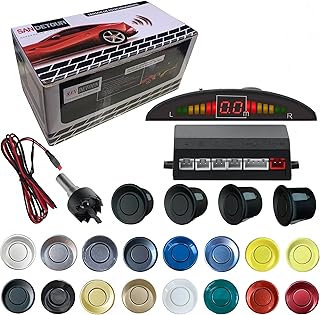 Parking Sensor Kit Backup Sensor Kit Reverse Sensor for Car 18 Color Options for Probes Adjustable Alarm Volume Professional Sensore de Reversa para Carro Safe Driving Assistant Matte Black