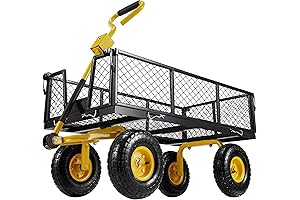 Large Capacity Steel Garden Cart with Removable Sides