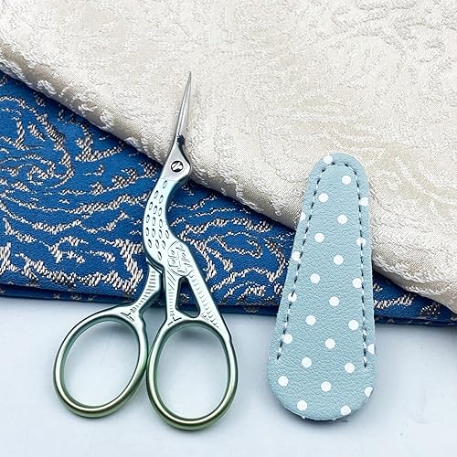 Miniatura 7 de Weabetfu Tijeras de costura pequeñas de 3.6 pulgadas con cubierta de cuero de acero inoxidable, tijeras para manualidades, herramientas de