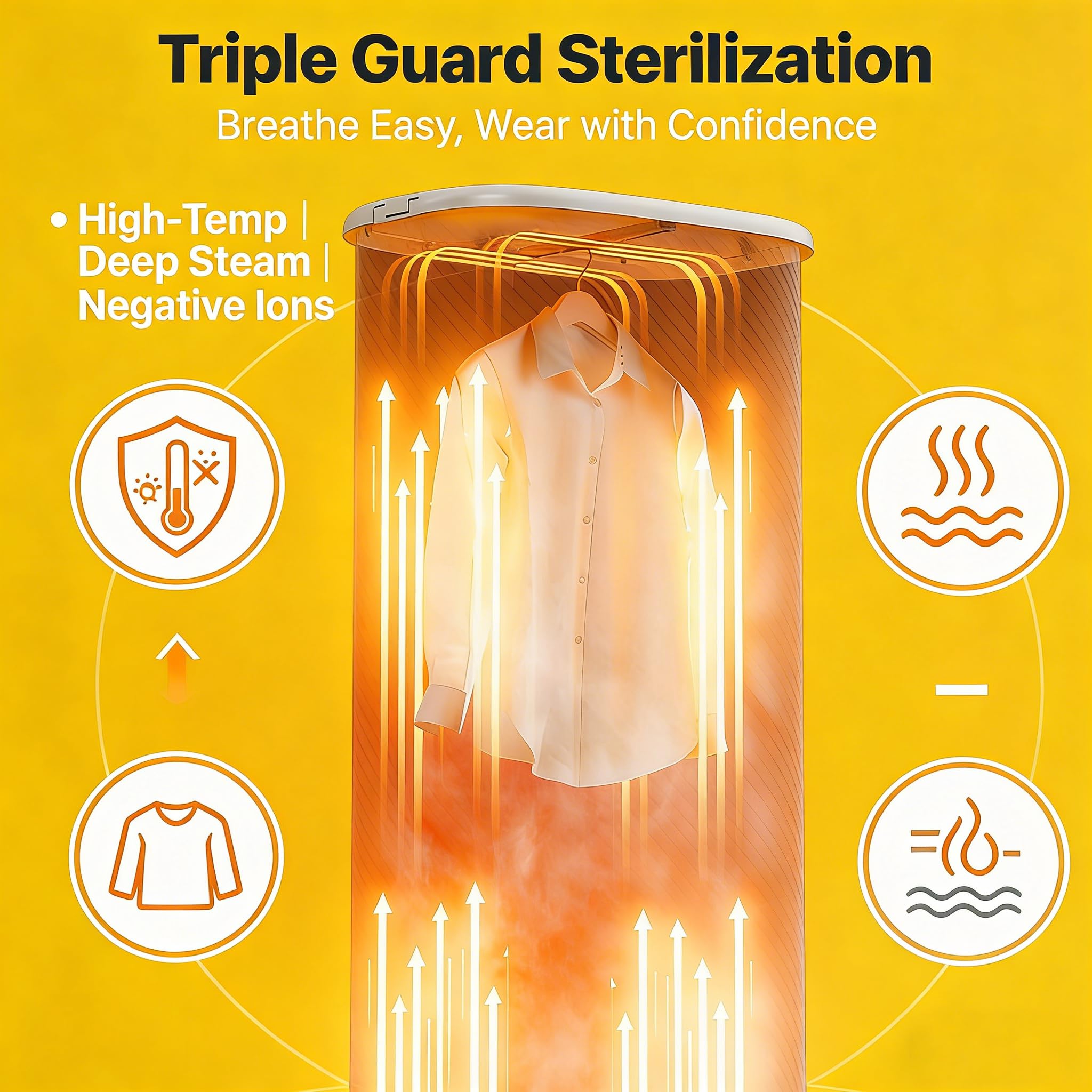 Máquina de planchar automática, secadora de vapor y vaporizador vertical de ropa para eliminar arrugas, armario de planchado automático para un cuidado eficiente de la ropa
