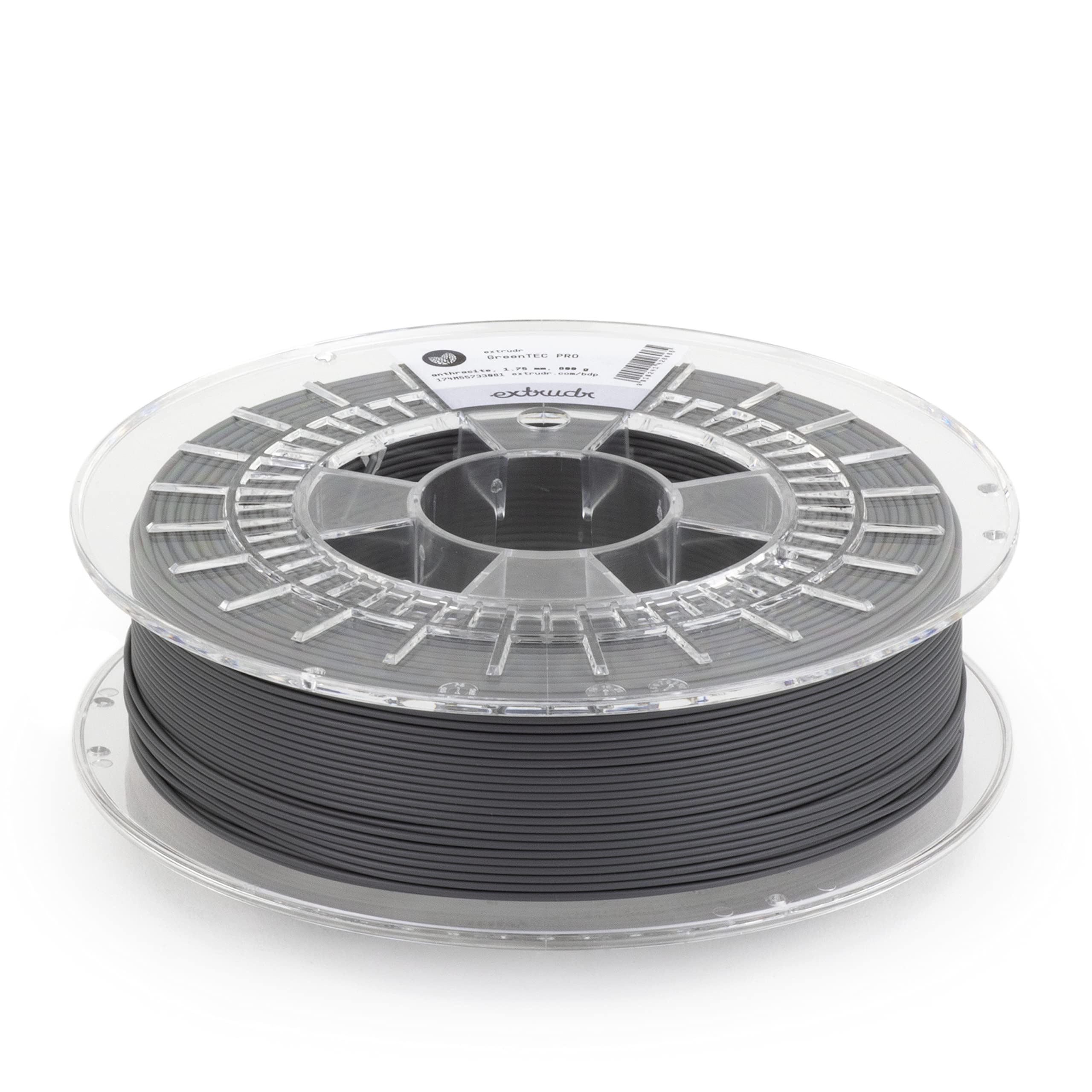 extrudr® BDP Ø 1,75 mm (0,8 kg) Greentec PRO 'antracite' – filamento biologico senza petrolio! Biodegradabile! Made in Austria – Qualità europea ad un prezzo equo!