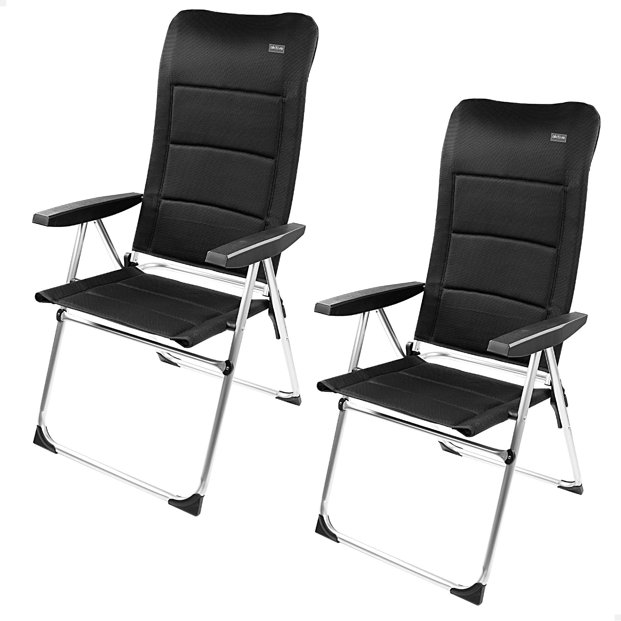 Chaise pliante 5 positions AKTIVE rembourrée et anti-retournement
