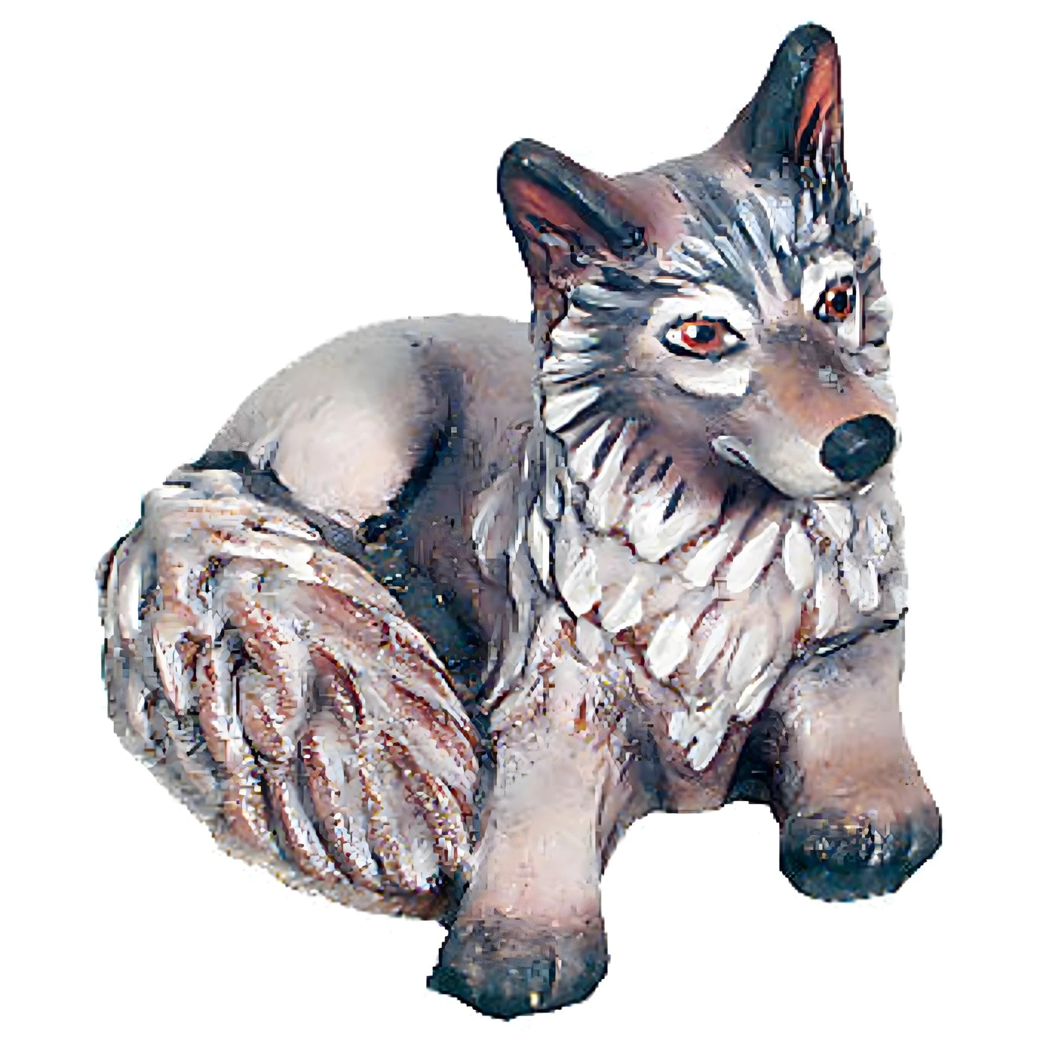 Renard en bois d'érable sculpté - Teinté, Dolfi