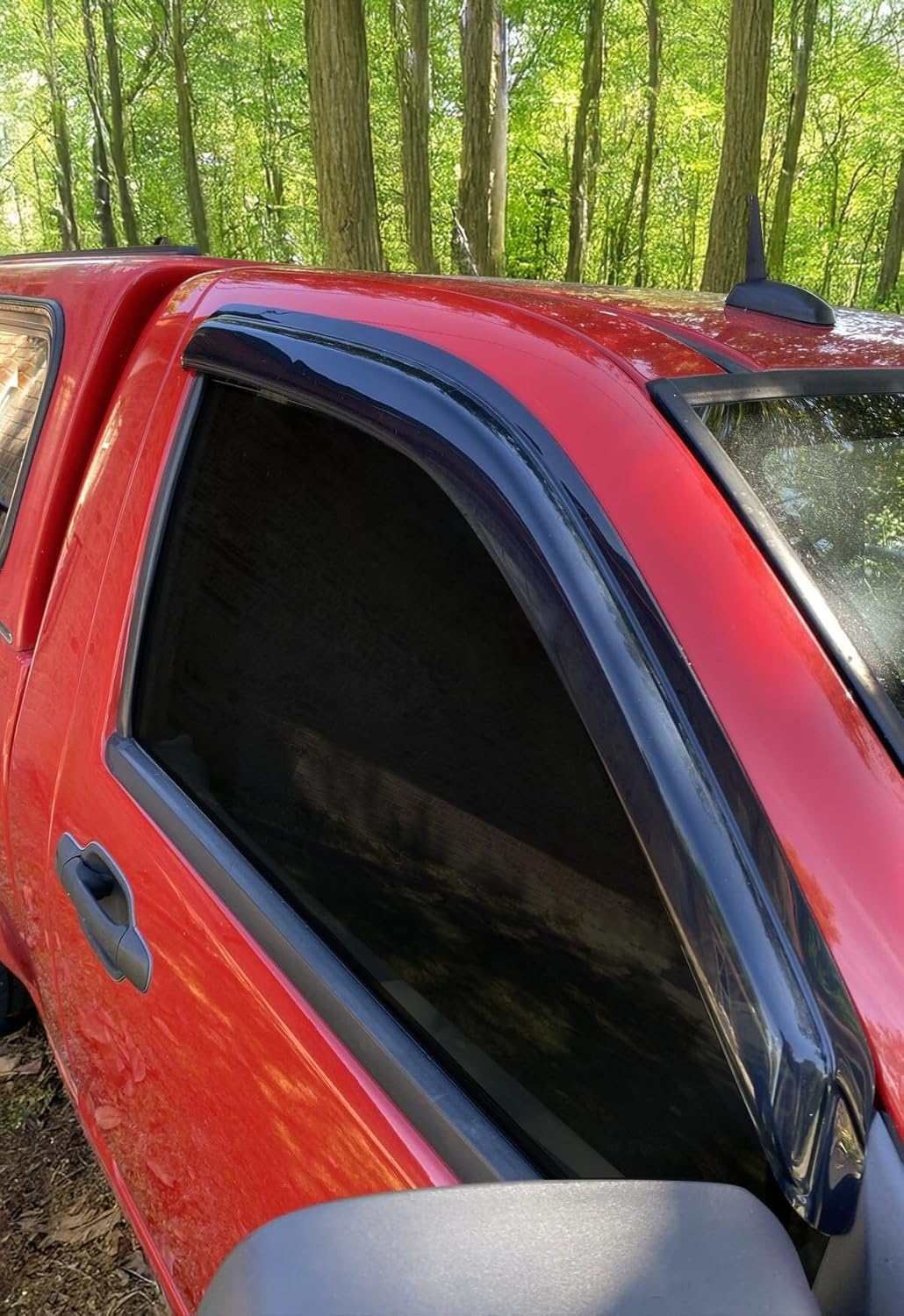 Window Visor Compatible with 2004-2012 Chevy Colorado Standard Cab GMC Canyon Regular Cab, Acrylic Black Slim Style Sun Rain Guards Cover By IKON MOTORSPORTS, 2005 2006 2007 2008 2009 2010 2011