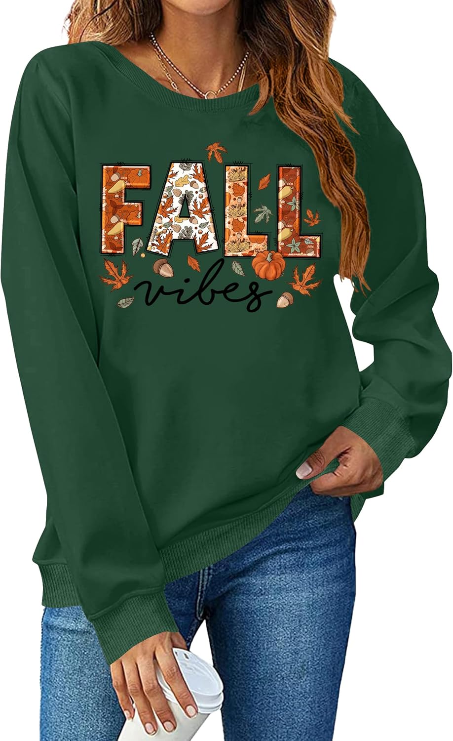 VVNTY Fall Sweatshirts for Women: Autumn Thanksgiving Graphic Pullover Tops Fall Long Sleeve Shirt