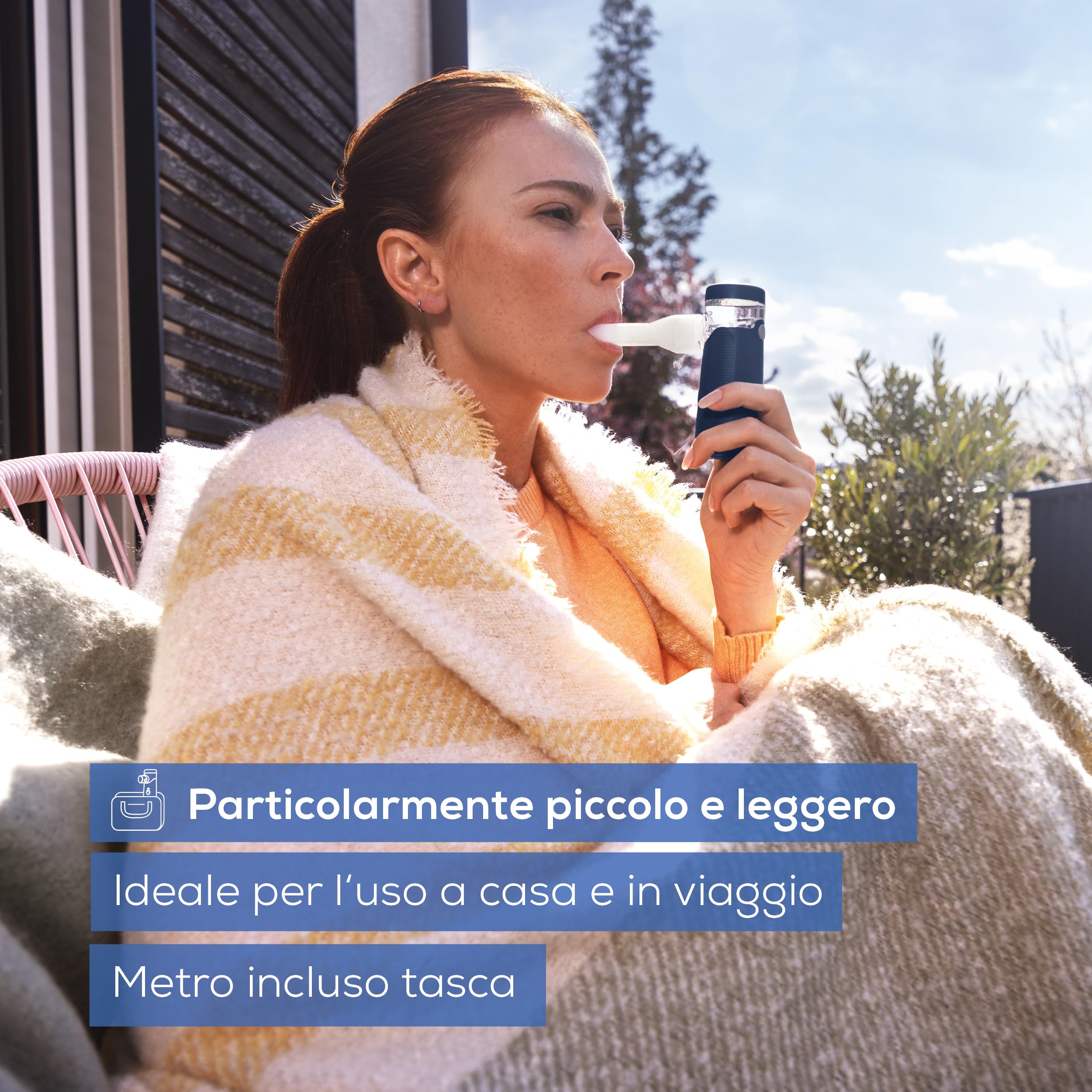 Beurer IH 49 Aerosol, dispositivo di inalazione portatile per bambini e adulti, per raffreddore, asma e altre malattie respiratorie, batteria ricaricabile, particolarmente silenzioso, con tasca