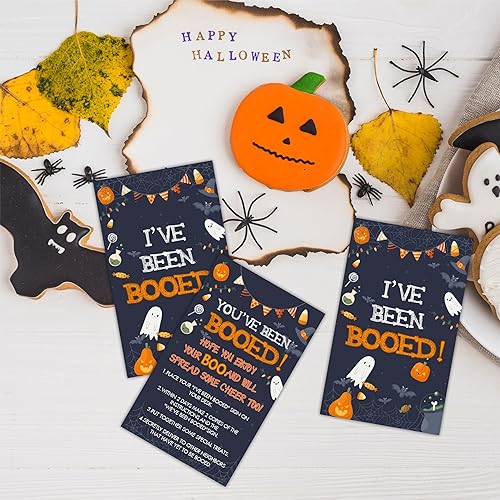 Miniatura 3 de TPYEN Juego de fiesta de Halloween  You've Been Booed, I've Been Booed!, Kit de tarjetas de juego de elementos de Halloween de doble cara, recuerdos