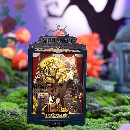 Rolife Kits de manualidades para adultos y adolescentes, kit de casa en miniatura de 7 pulgadas con LED, kit de diorama de rincón de libros, regalos