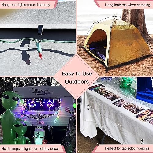 Vista 4 de Coideal - Ganchos pequeños para cortinas para colgar luces de fiesta, decoración para ducha, decoración del hogar, fotos, exhibición de manualidades