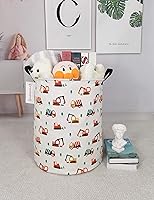 Vista 4 de QUEENLALA Cesta de almacenamiento grande, cesta de lavandería, baño, decoración del hogar, cesta de almacenamiento redonda plegable, canasta