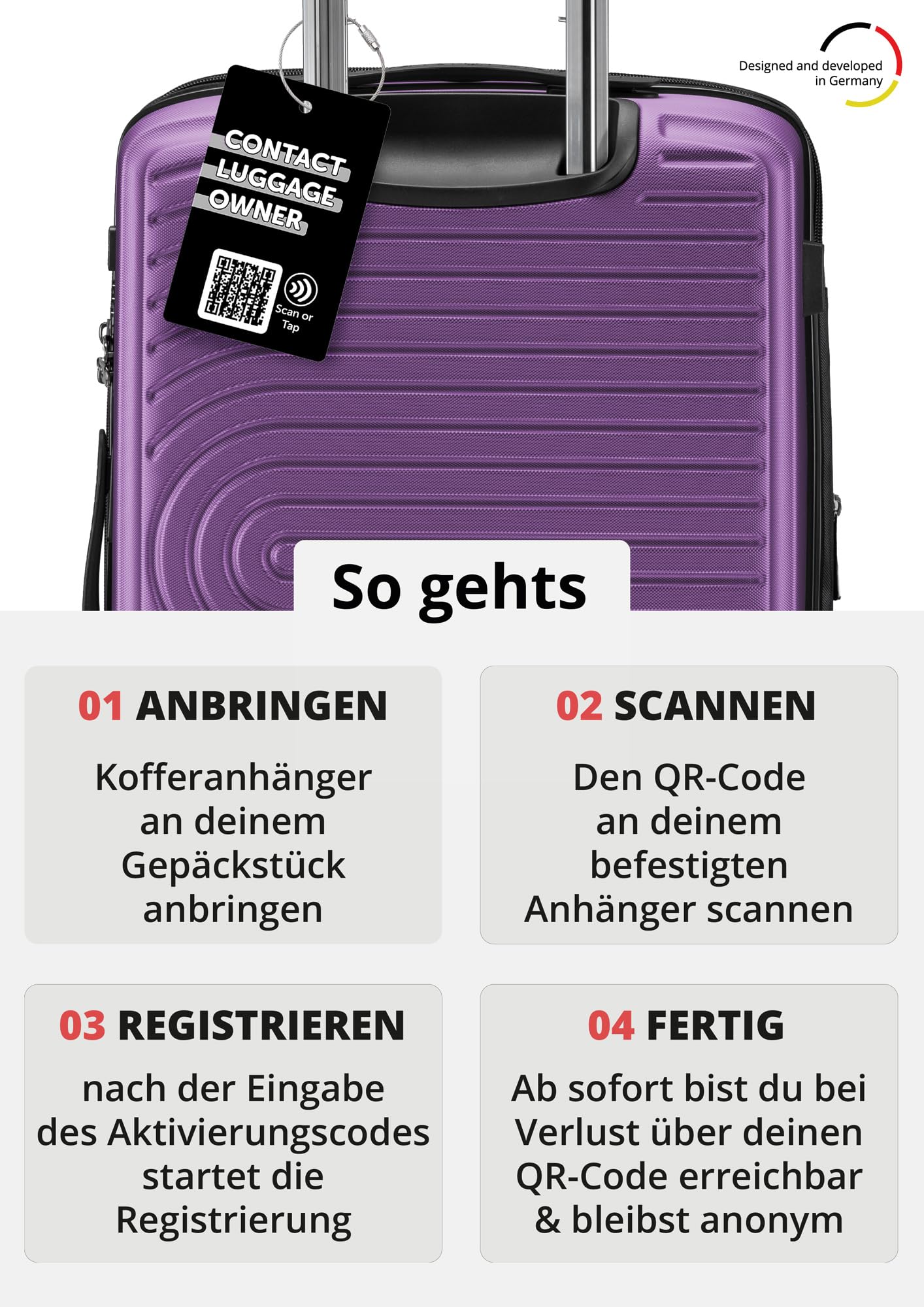 Hauptstadtkoffer Mitte Koffer 68 cm 74-88 Lmit Anhänger, Aubergine | ABS-Hartschale · TSA · XL Erweiterung · 4 Rollen · Austauschbare Ersatzteile · Urlaub · 1-2 Wochen · Digitaler Kofferanhänger