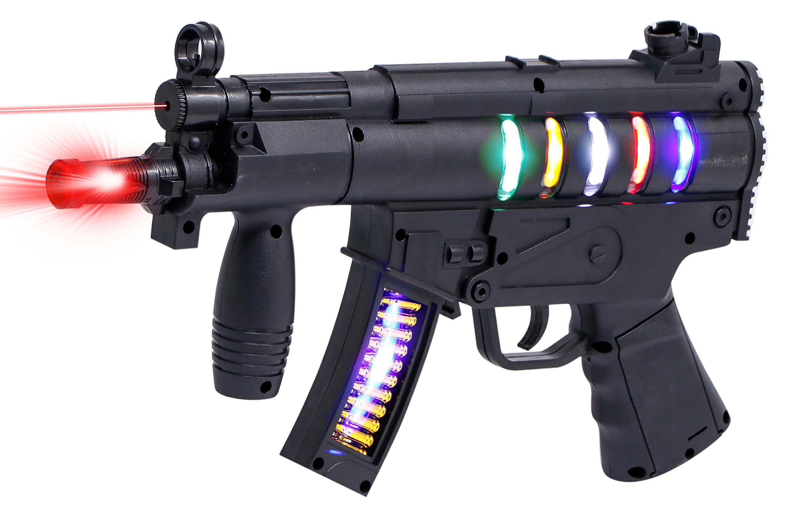 zest 4 toyz battery operated musical black toy gun with led light and music | toy gun for boys and kids - black-Multi color