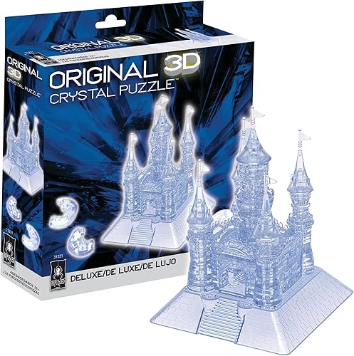 BePuzzled, Grand Castle Deluxe - Rompecabezas de cristal 3D original, perfecto para rompecabezas a partir de 12 años, desafiante de completar y